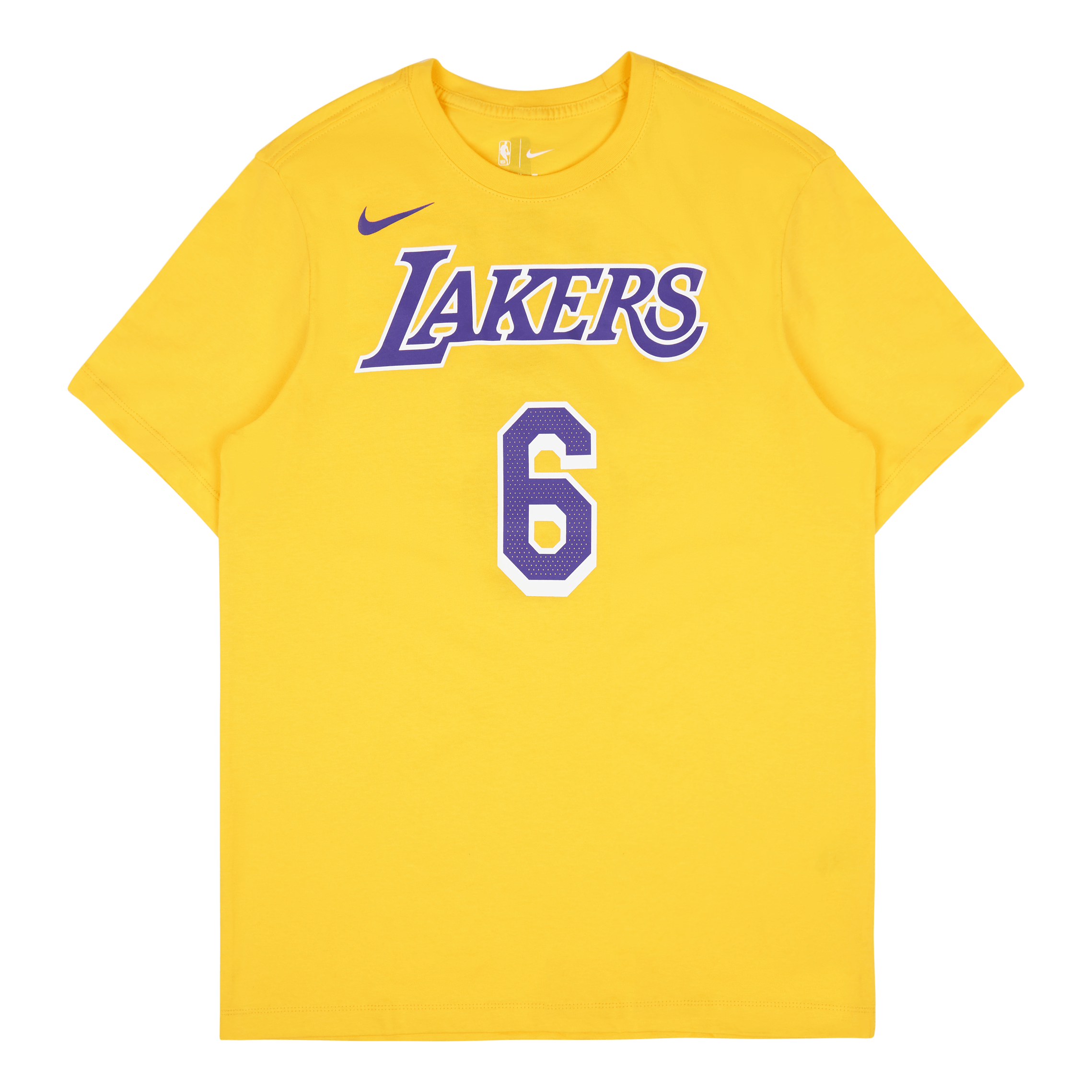 Nike Lakers NBA Labron James Men's T-shirt Yellow DR6380-728