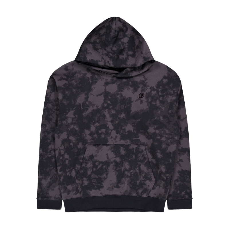 Curry Acid Wash Hoodie Jet Gray