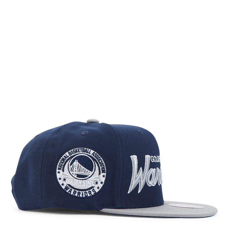 Warriors Navy Spirit Script Snapback