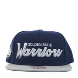 Warriors Navy Spirit Script Snapback