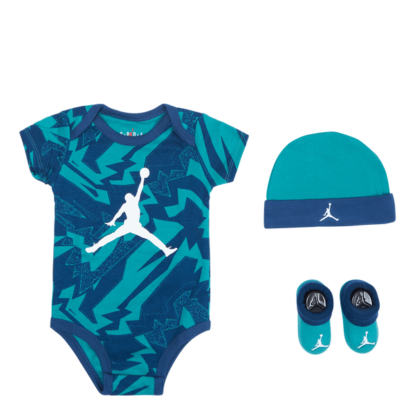 Jordan Essentials Hat + Bodysuits + Socks