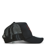 Bulls Foil Logo Black A-Frame Trucker Cap