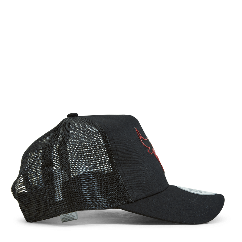 Bulls Foil Logo Black A-Frame Trucker Cap