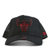 Bulls Foil Logo Black A-Frame Trucker Cap