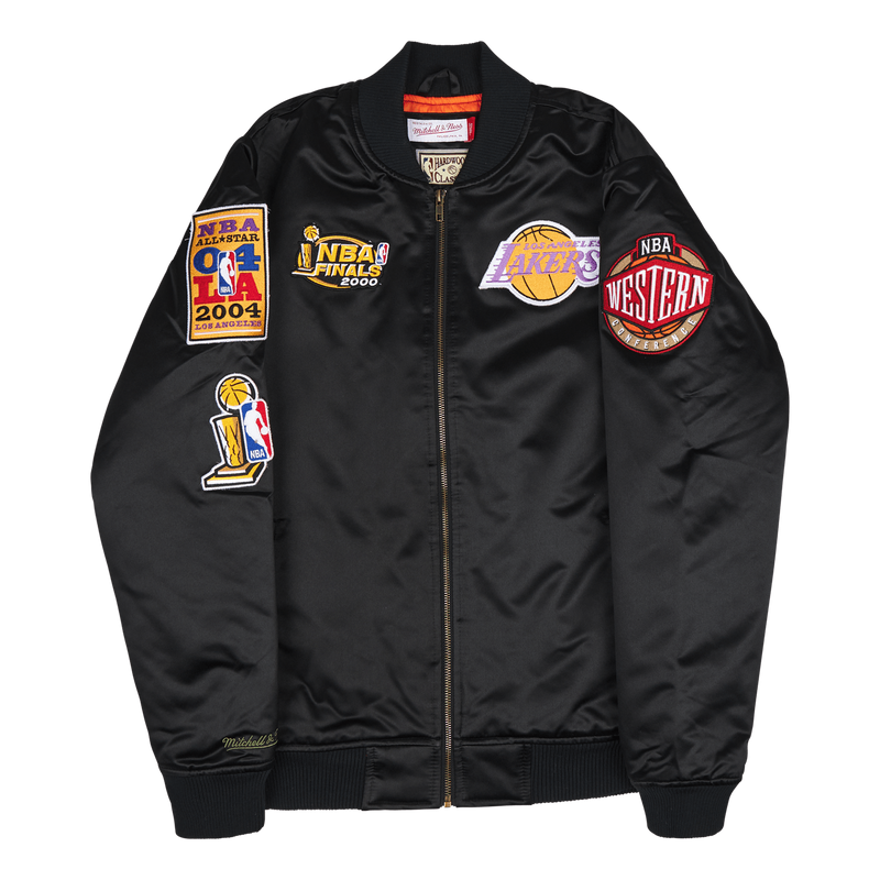 Mitchell & Ness Los Angeles Lakers Flight Satin Bomber Jacket